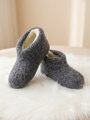 Kotníkové nízke papuče z ovčej vlny teplučké model 104 sivé