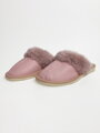 Dámske zateplené kožené papuče model 109 v ružovej farbe 