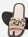 Dámske gumené šľapky so zlatou aplikáciou HM3005 pink