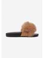 Pohodlné šľapky s pravou kožušinou 8080 CAMEL 