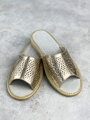 Dámske otvorené papuče zlaté mini kvietočky model 71