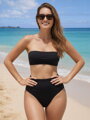 Dámske plavkové nohavičky s vysokým pásom VSB OMAN čierne