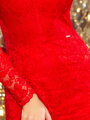 Čipkované dámske šaty 170-6 červená
