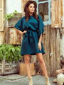 Dámske spoločenské šaty oversize 287-2 smaragdovo zelené 