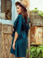 Dámske spoločenské šaty oversize 287-2 smaragdovo zelené 