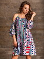 Dámske šaty na leto VS-SA 1907 oversize geometrický vzor