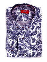Pánska košeľa 3313/V12 biela s modrým vzorom 