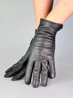Dámske prešívané rukavice v tmavo-šedej farbe 