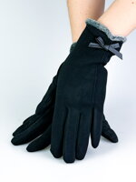 Čierne hrejivé rukavice pre dámy 