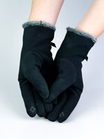 Čierne hrejivé rukavice pre dámy 