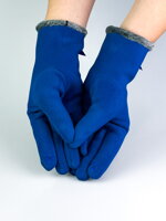 Dámske rukavice s mašličkou kráľovsky-modré 