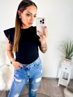 Top v čiernej farbe s krátkym rukávom