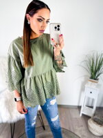 Dámske madeirové tričko khaki 