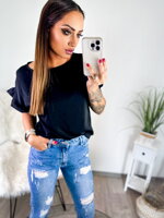 Elegantný dámsky top v čiernej farbe 