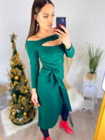 Dámske zelené šaty s viazaním