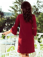 dámske šaty, šaty s rozšíreným rukávom, červené šaty, luxusné, pohodlné, praktické, elegantné, štýlové, elegantné, bordové šaty, bordo