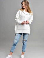 Štýlový sveter s kapucňou BUENO ecru 