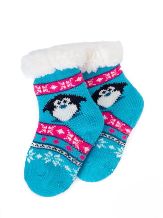 Termo ponožky pre bábätka Tučniak- tyrkysové