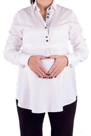 Moderná tehotenská košela v bielej farbe VS-1735T