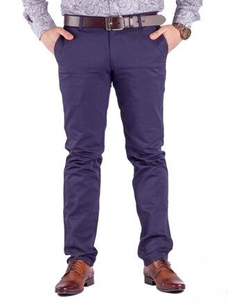 Slimkové pánske nohavice 48-2 tmavo- modrá