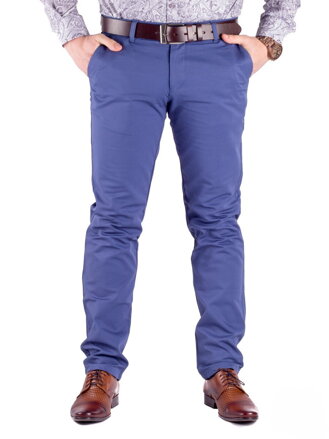 Slimkové pánske nohavice 48-1 oceľovo modrá