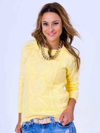 Dámsky pletený sveter JASMIN žltý 