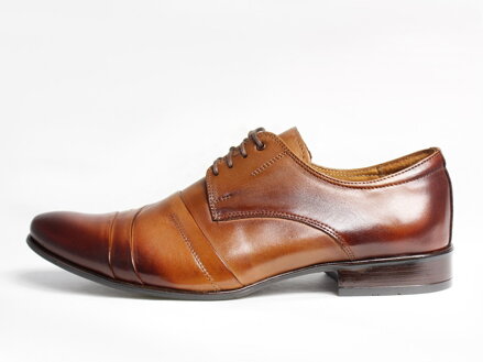Hnedé elegantné topánky - kožené model 116