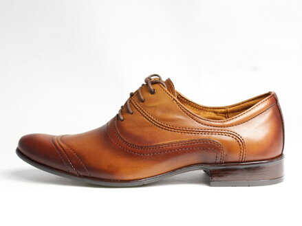 Hnedé elegantné topánky - kožené model 126