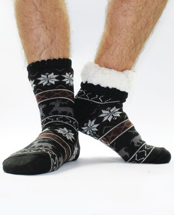 Pánske termo ponožky - protišmykové 15 sobík čierne