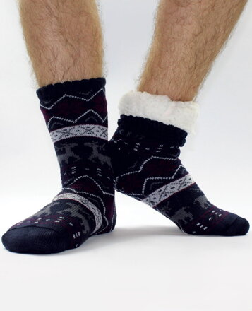 Pánske termo ponožky - protišmykové 16 sobík  tmavo-modré