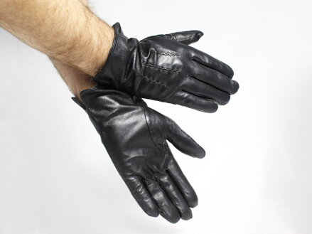 Pánske kožené rukavice čierne model 1