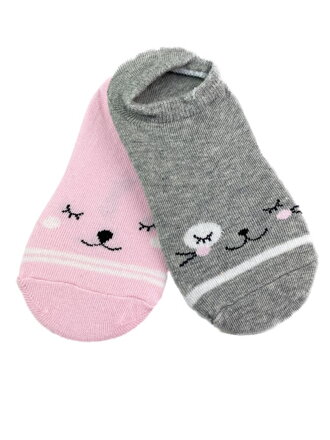Dívčí botaskové ponožky růžovo-šedé
