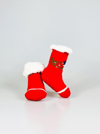 Ponožky pre babätká MERRY CHRISTMAS červené