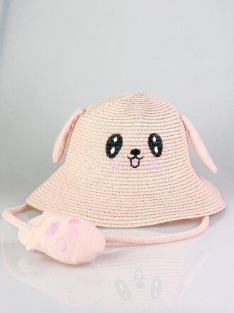 Rozkošný detský klobúk G-18 v púdrovo ružovej farbe