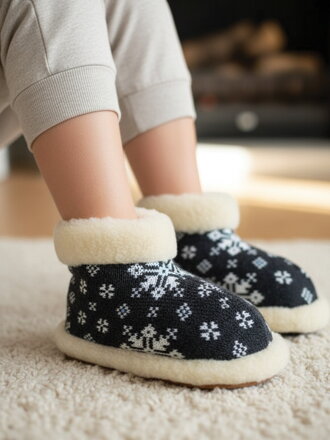 Detské papuče model 48 sivá vločka