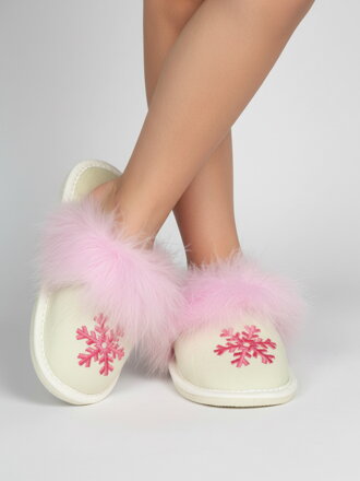 Detské papučky vločka ružová 04 veľ. 27-34