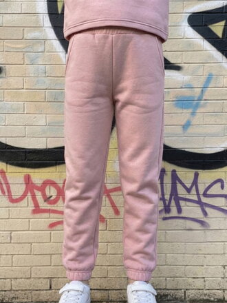 Dievčenské zateplené ružové tepláky VSB IWY 