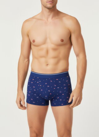 Pánske vzorované boxerky v modrej farbe