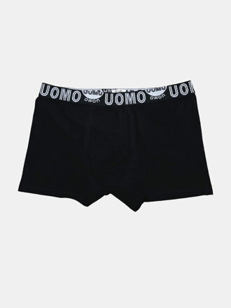 Čierne pánske bavlnené boxerky UOMO Čierne pánske bavlnené boxerky UOMO