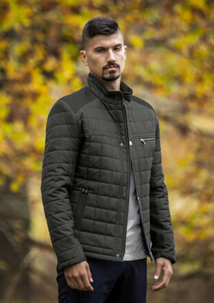 Pánska prešívaná bunda tmavozelená
