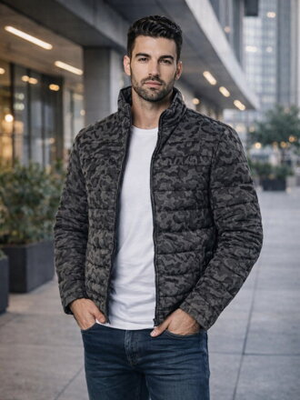 Prechodná pánska bunda v army štýle KJ1663 