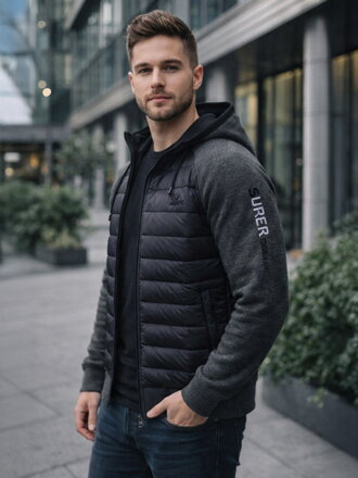 Pánska prechodná bunda v tmavo-šedej farbe 