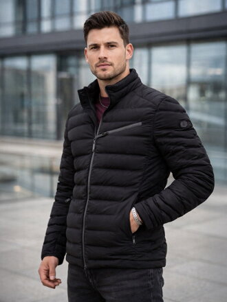 Štýlová pánska bunda v čiernej farbe 