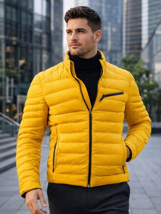 Prechodná pánska bunda v žltej farbe 