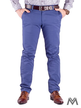 Slimkové pánske nohavice 48-1 oceľovo modrá