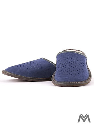 Pánske kožené papuče modré Model 3B