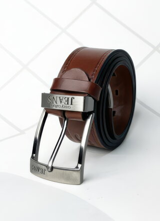 Pánsky kožený opasok JEANS hnedý