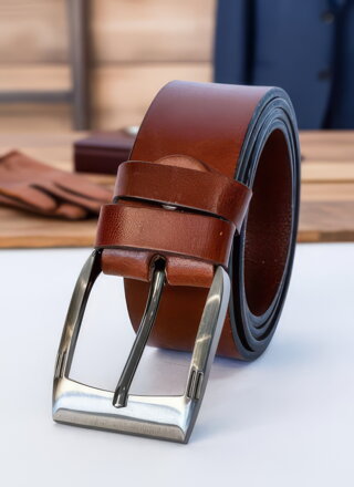 Kožený pánsky opasok v hnedej farbe