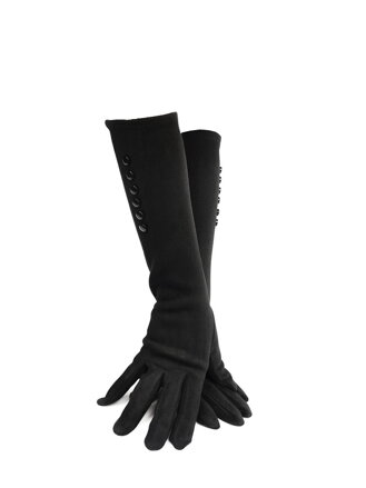 Dámské fleecové rukavice dlouhé 38 cm - černé