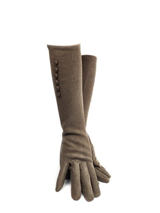 Dámské fleecové rukavice dlouhé 38 cm - hnědé